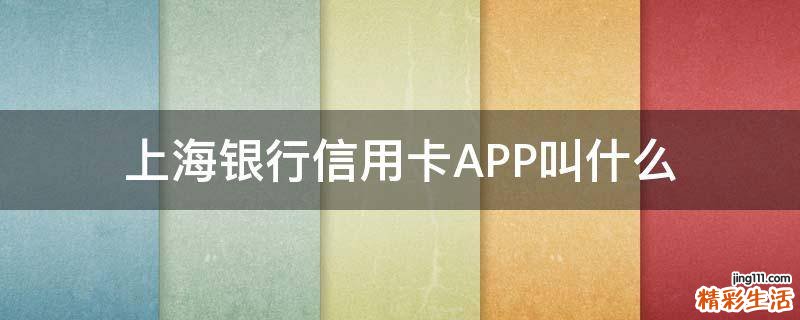 上海银行信用卡APP叫什么