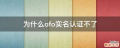 为什么ofo实名认证不了