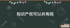 知识产权可以共有吗