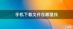 手机下载文件在哪里找