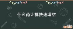什么药让桃快速增甜