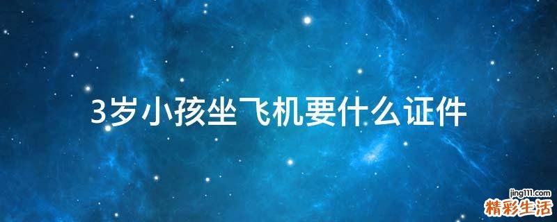 3岁小孩坐飞机要什么证件