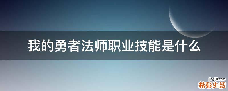 我的勇者法师职业技能是什么