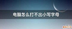 电脑怎么打不出小写字母