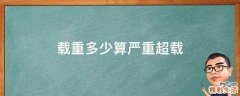 载重多少算严重超载