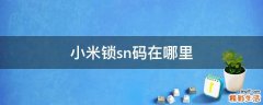 小米锁sn码在哪里