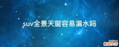 suv全景天窗容易漏水吗