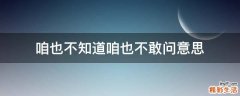 咱也不知道咱也不敢问意思