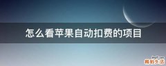 怎么看苹果自动扣费的项目