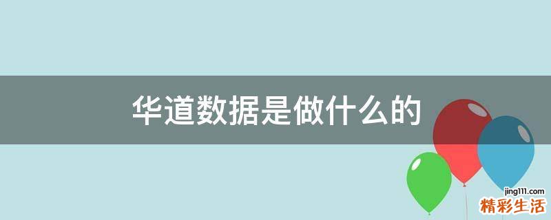 华道数据是做什么的
