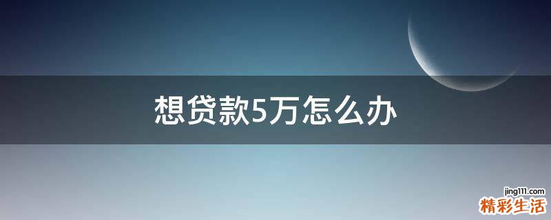 想贷款5万怎么办