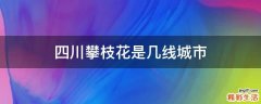 四川攀枝花是几线城市