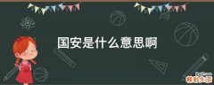 国安是什么意思啊