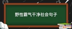 野性霸气干净社会句子
