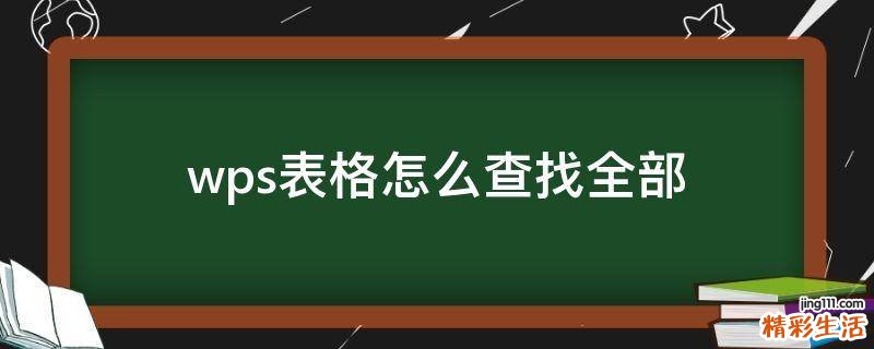 wps表格怎么查找全部