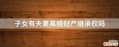子女有夫妻离婚财产继承权吗