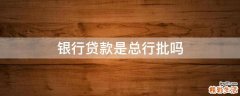 银行贷款是总行批吗