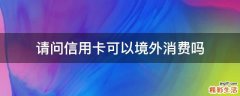 请问信用卡可以境外消费吗