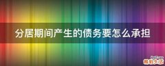分居期间产生的债务要怎么承担