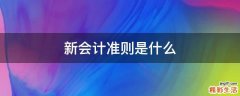 新会计准则是什么