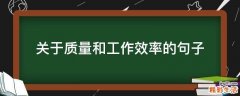 关于质量和工作效率的句子