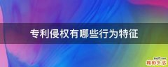 专利侵权有哪些行为特征