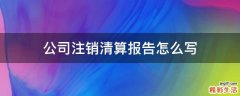 公司注销清算报告怎么写