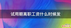 试用期离职工资什么时候发