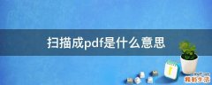 扫描成pdf是什么意思