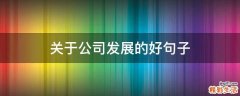 关于公司发展的好句子