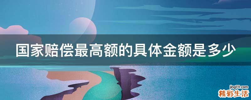 国家赔偿最高额的具体金额是多少