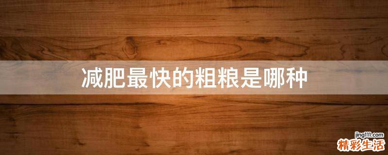 减肥最快的粗粮是哪种