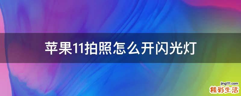 苹果11拍照怎么开闪光灯