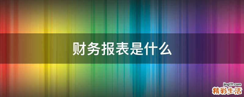 财务报表是什么