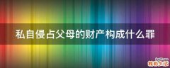 私自侵占父母的财产构成什么罪
