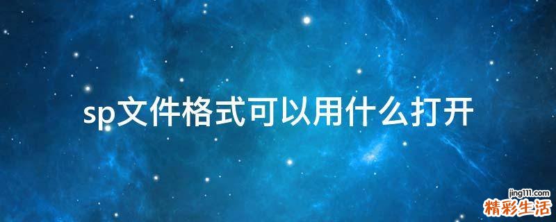 sp文件格式可以用什么打开