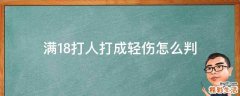 满18打人打成轻伤怎么判