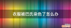 衣服被巴氏染色了怎么办