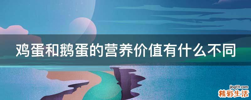 鸡蛋和鹅蛋的营养价值有什么不同