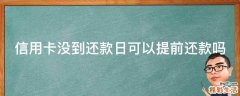 信用卡没到还款日可以提前还款吗