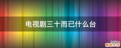 电视剧三十而已什么台