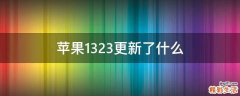 苹果13.2.3更新了什么