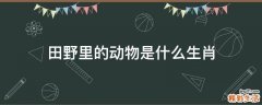 田野里的动物是什么生肖