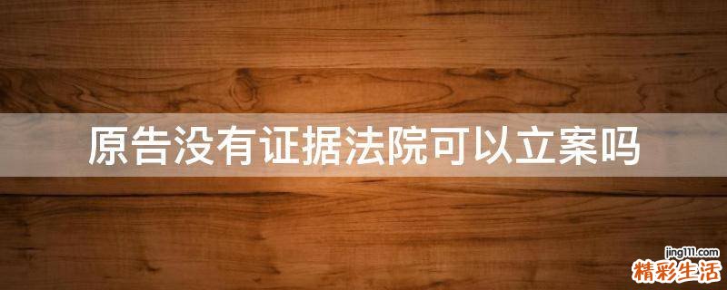 原告没有证据法院可以立案吗