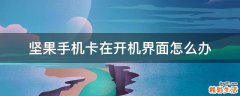 坚果手机卡在开机界面怎么办