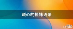 暖心的撩妹语录