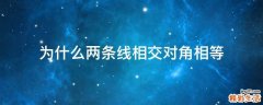 为什么两条线相交对角相等