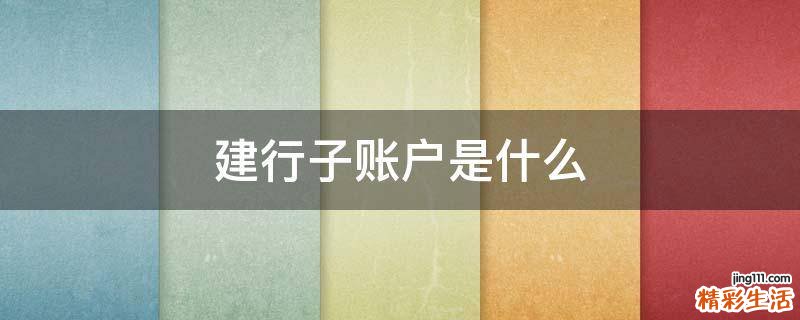 建行子账户是什么