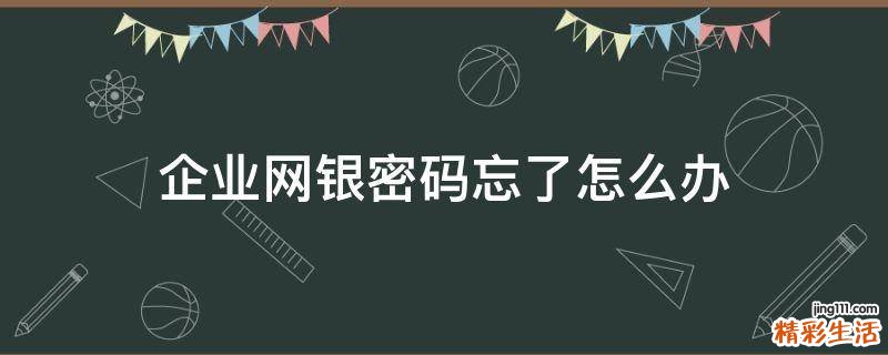 企业网银密码忘了怎么办