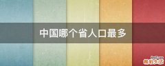 中国哪个省人口最多